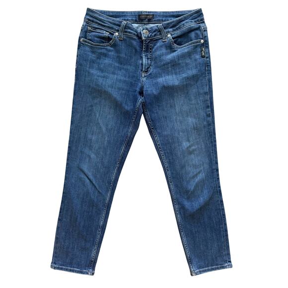 Silver Suki Skinny Crop Jeans Women's Size 29 29x25 Blue Mid Rise Preppy - Picture 1 of 12